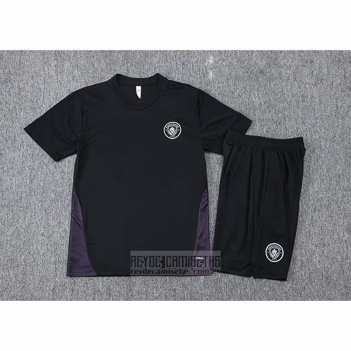 Chandal del Manchester City Manga Corta 2025-2026 Negro - Pantalon Corto